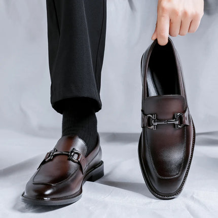 Men’s Leather Slip-On Loafers – Lightweight Comfortable Business & Casual Shoes