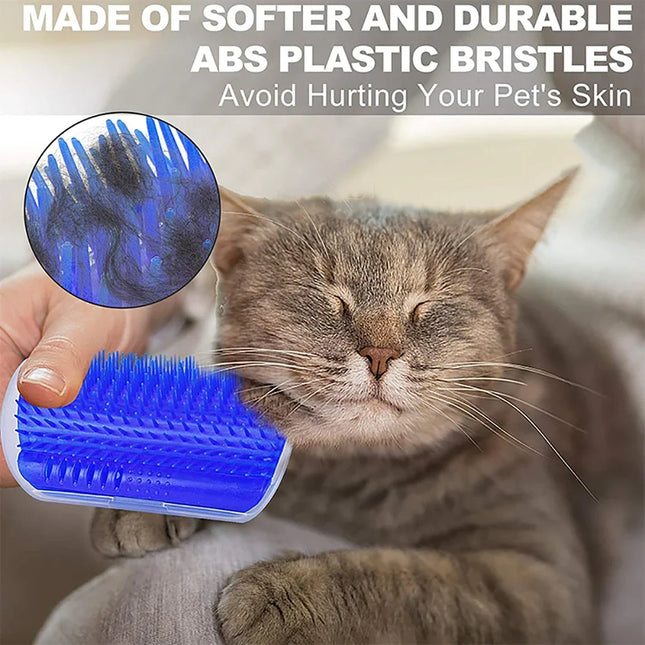 Cat Self-Grooming Corner Brush – Wall-Mounted Massage & Cleaning Comb