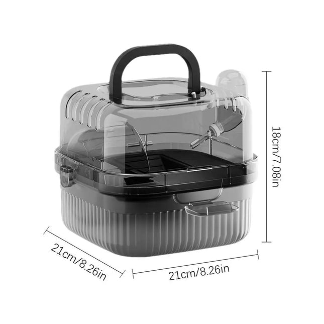 Hamster Travel Cage with Water Bottle – Lightweight, Spacious, and Portable Small Animal Carrier