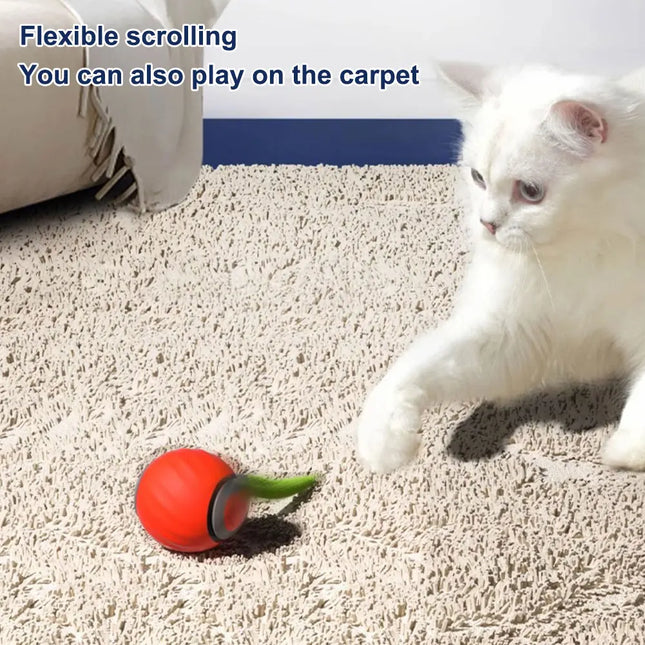 Smart Interactive Cat Toy Ball – Automatic Moving with 2-Speed & Replaceable Tail