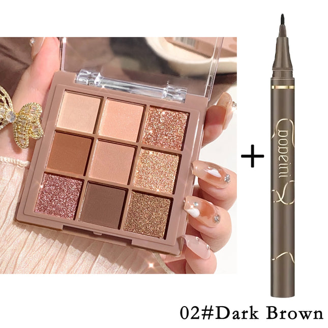 9-18 Color Eyeshadow Palette – Velvet Matte & Shimmer, Berry, Brown & Nude Tones