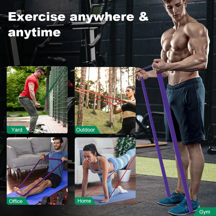 5–120lbs Fitness Resistance Bands – Elastic Workout Bands for Boxing, Yoga, Pilates, and Home Gym Training