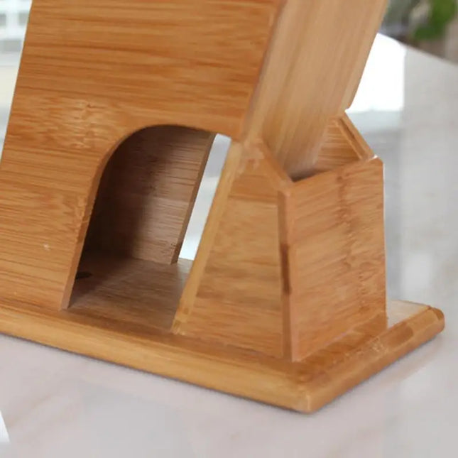 Bamboo Kitchen Knife Holder with Storage Slots