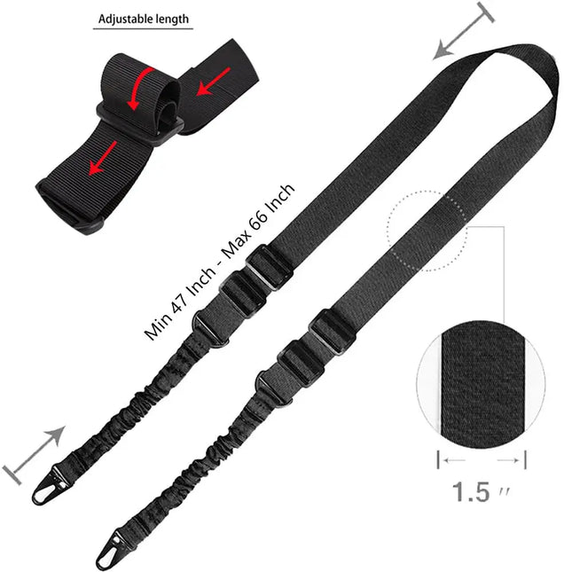 Tactical 2-Point Rifle Sling with QD Picatinny Mounts – Adjustable Quick-Release Strap