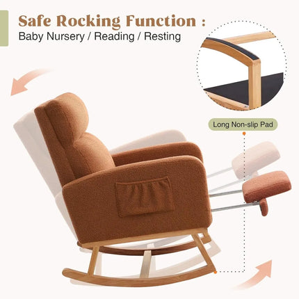 Rocking Chair Nursery with Foot Rest for Moms