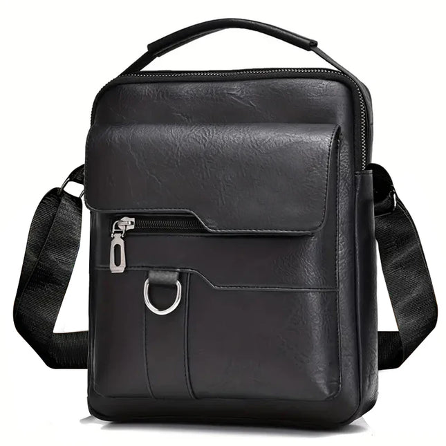 Men’s PU Leather Crossbody Shoulder Bag with Card Holder