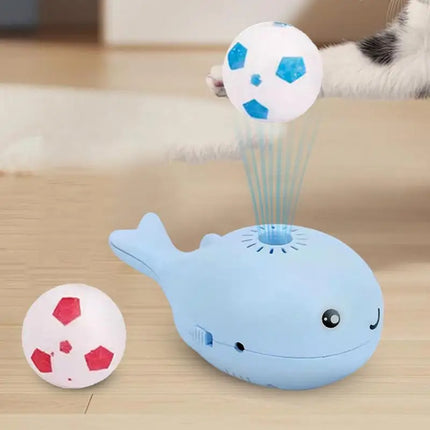 Electric Floating Whale Cat Toy with Balls – Interactive Soccer Ball Cat Toy for Indoor Cats, Fun Motion & Energy Release