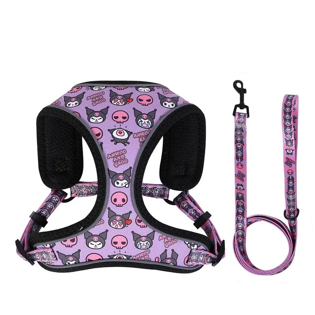 Reflective Adjustable Pet Harness & Leash Set – Quick-Release Vest for Small Dogs and Cats