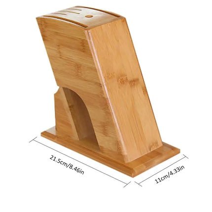Bamboo Kitchen Knife Holder with Storage Slots