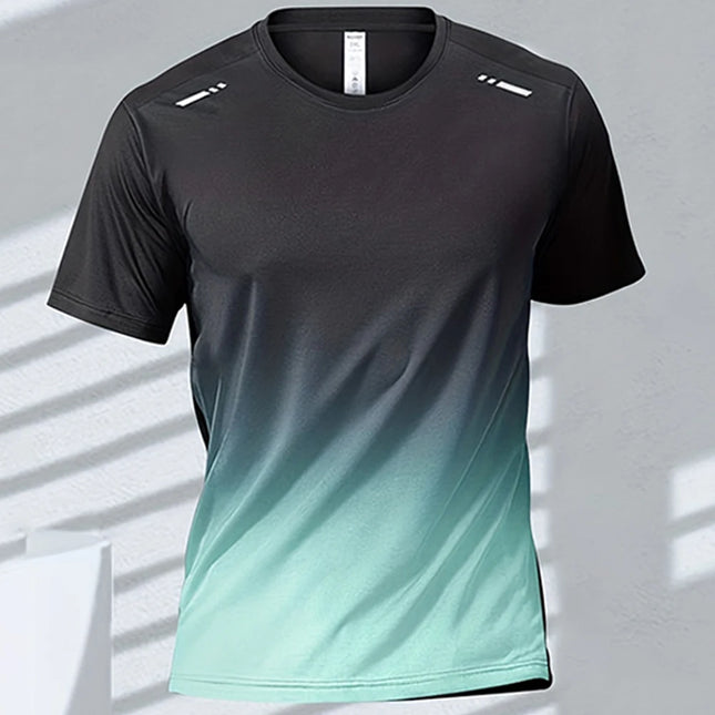 Men’s Quick-Dry Gradient Sports T-Shirt – Fitness, Running & Basketball Training Top