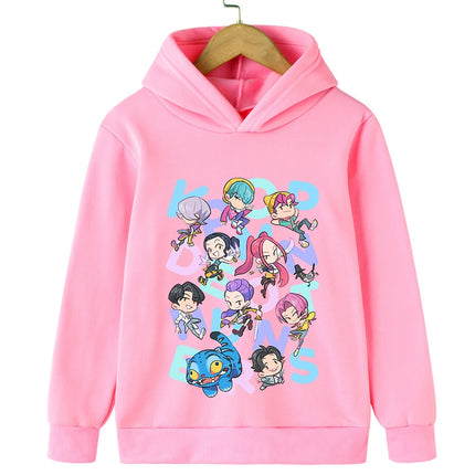 Cartoon Hooded Sweatshirt for Kids – Warm Pullover Hoodie for Girls and Boys