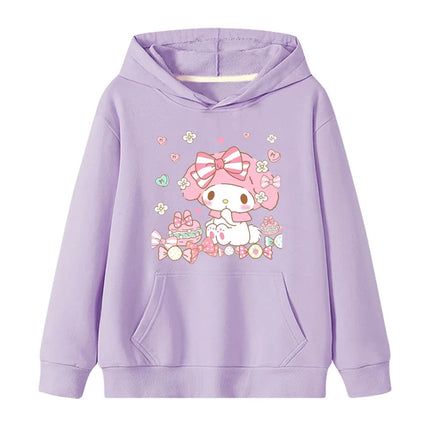 Kids Cartoon Hoodies – Kuromi & Melody Pullover for Boys & Girls
