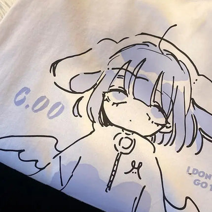 Harajuku Anime Girl Print Hoodie – Casual Kawaii Streetwear for Women