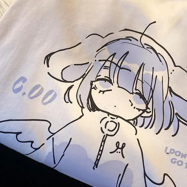 Harajuku Anime Girl Print Hoodie – Casual Kawaii Streetwear for Women