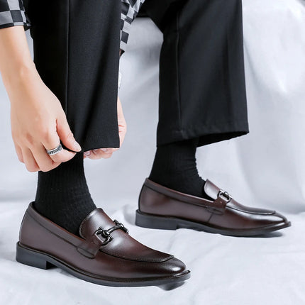 Men’s Leather Slip-On Loafers – Lightweight Comfortable Business & Casual Shoes