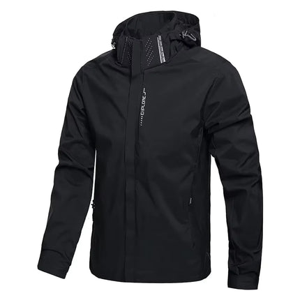 Men’s Waterproof Hooded Rain Jacket – Lightweight Outdoor & Hiking Coat