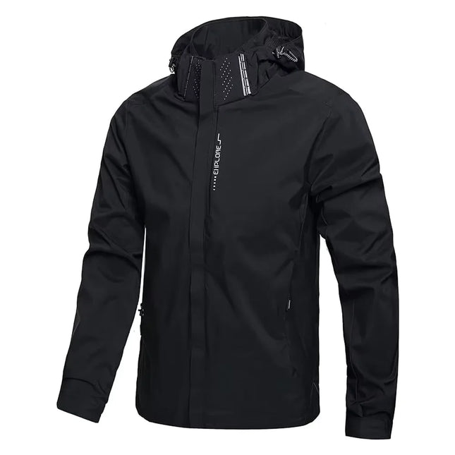 Men’s Waterproof Hooded Rain Jacket – Lightweight Outdoor & Hiking Coat