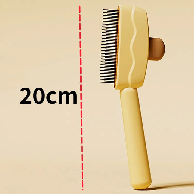 Self-Cleaning Dog & Cat Grooming Brush – One-Button Hair Remover Comb