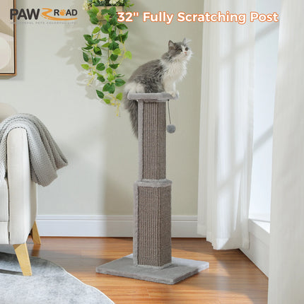 80CM Cat Scratching Post with Sisal Ball & Plush Perch