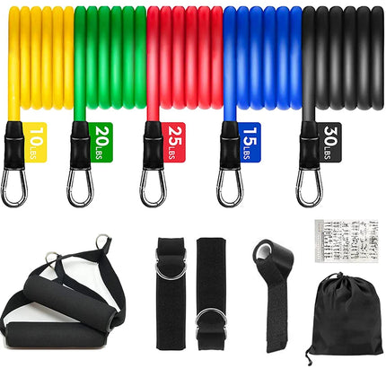 11PCS Resistance Bands Set – Elastic Bands for Home Gym & Full-Body Workout
