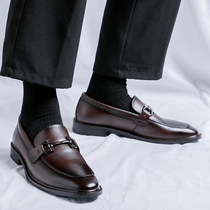 Men’s Leather Slip-On Loafers – Lightweight Comfortable Business & Casual Shoes