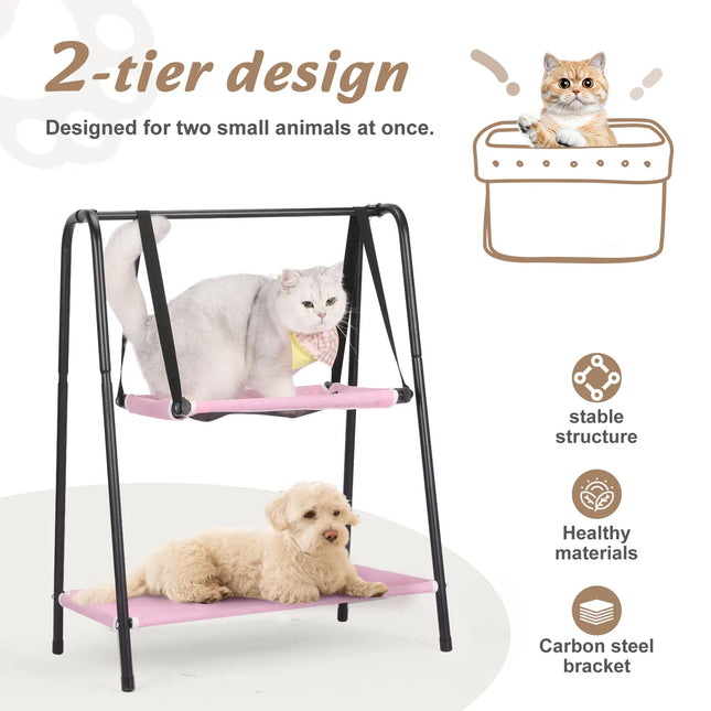 Elevated Cat Hammock Bed – Moisture-Proof, Removable & Washable Cradle for Cats