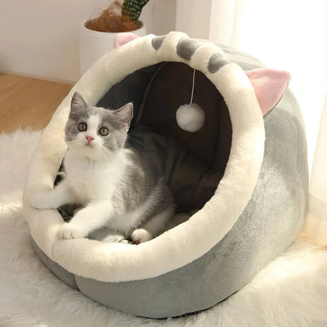 Washable Cozy Cat & Small Pet Bed – Soft Lounger with Cushion