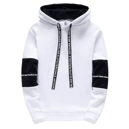 Men’s Casual Printed Letter Hoodie – Long Sleeve Pullover