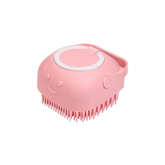 Dog & Cat Silicone Bathing Brush with Massage & Shampoo Dispenser