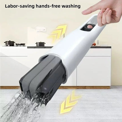Portable Foldable Mini Mop – Hand-Free Self-Squeezing Cotton Mop for Floors, Windows & Bathroom