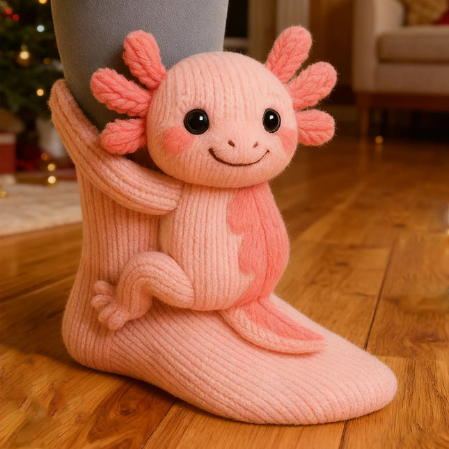 3D Knitted Animal Cozy Socks – Double-Layer Warm Cartoon Socks