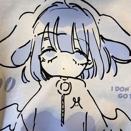 Harajuku Anime Girl Print Hoodie – Casual Kawaii Streetwear for Women