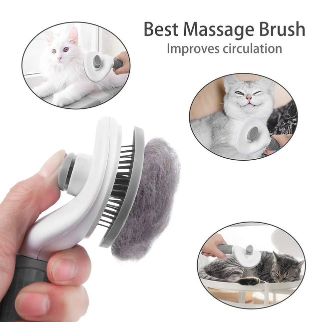Pet Self-Cleaning Hair Remover Brush for Dogs & Cats – Grooming Tool for Puppy & Kitten
