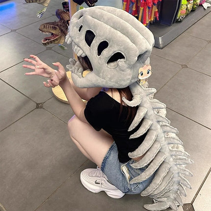 Realistic Dinosaur Skeleton Costume – Plush Cosplay Set