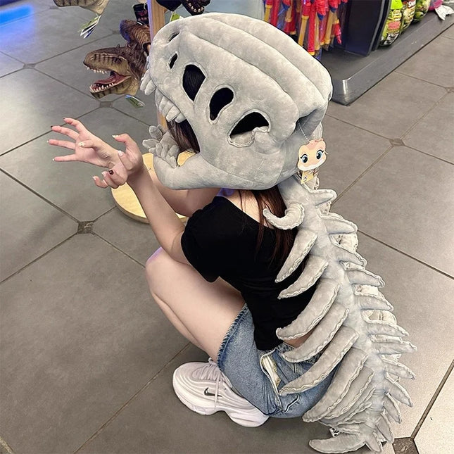 Realistic Dinosaur Skeleton Costume – Plush Cosplay Set