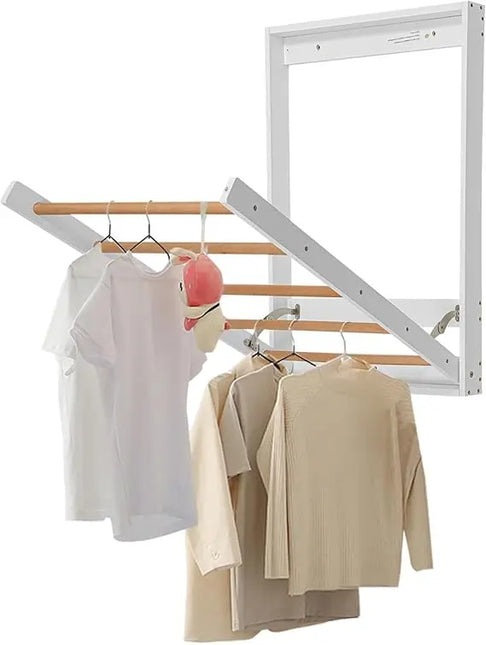 Foldable Solid Wood Clothes Drying Rack for Indoor Use