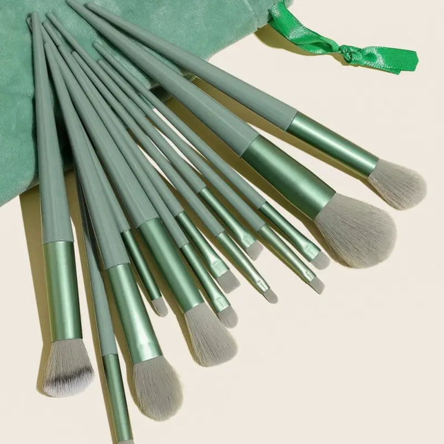 13-Piece Makeup Brush Set with Bonus Storage Bag – Easy Organization