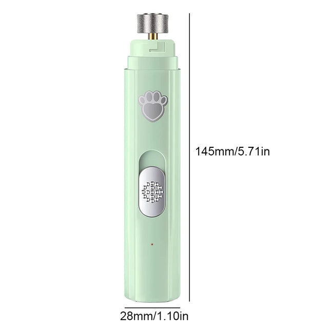 Electric Dog & Cat Nail Grinder – USB Rechargeable Pet Nail Trimmer with LED Light, 2 Speeds & Diamond Polisher