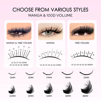 Lash Cluster Kit – DIY Individual Spiky Lashes for Volume and Manga-Style Extensions
