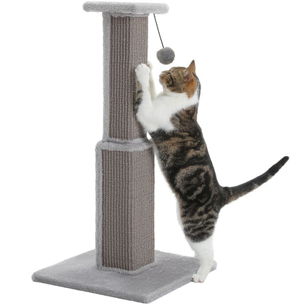80CM Cat Scratching Post with Sisal Ball & Plush Perch