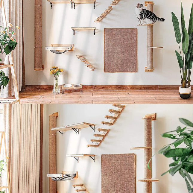 41" Cat Tree with Hammock & Scratching Posts