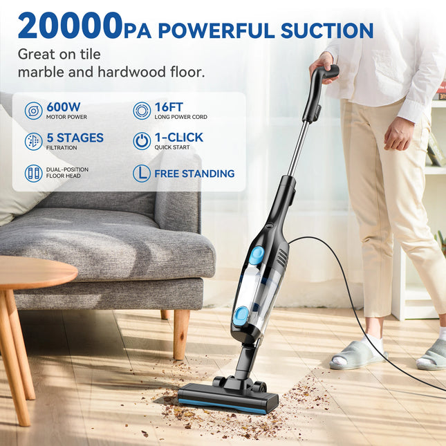 R3S Corded Handheld Vacuum Cleaner – 16KPa Suction, 6M Extra-Long Cord, Car & Home Cleaning