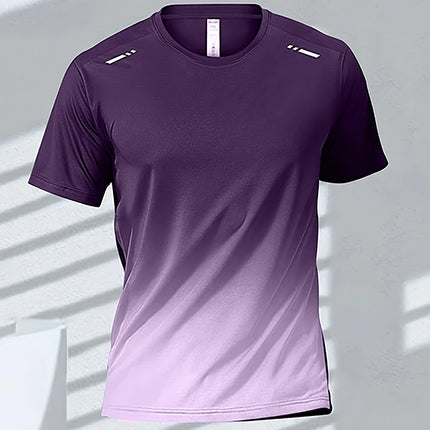 Men’s Quick-Dry Gradient Sports T-Shirt – Fitness, Running & Basketball Training Top