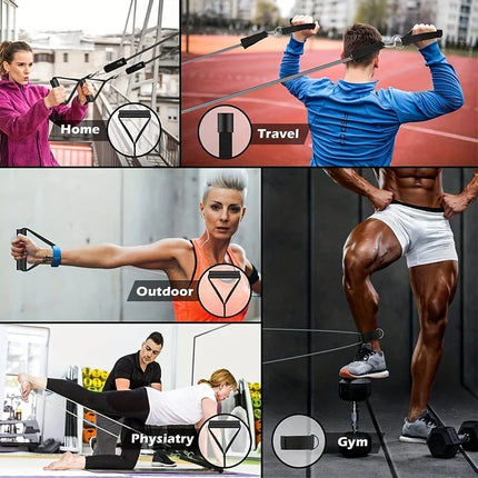 Resistance Bands Set with Handles & Door Anchor for Full-Body Strength Training