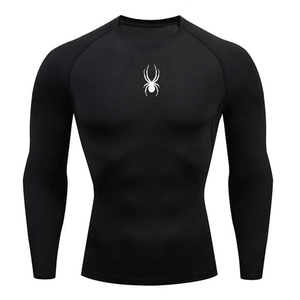 Men’s Spider Compression Long Sleeve Dry-Fit Sports Shirt – Quick-Dry Fitness & Running Top