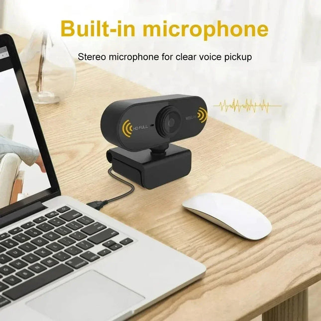 1080P USB HD Webcam with Built-In Microphone for PC & Laptop