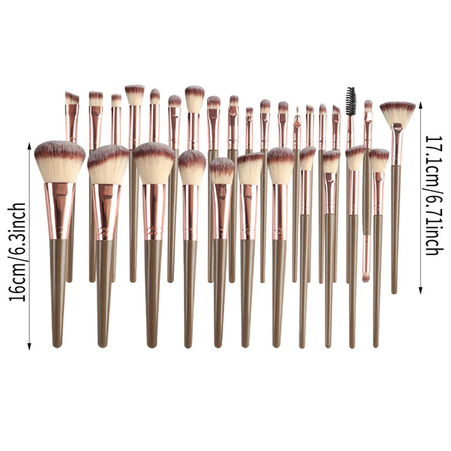 67-Piece Makeup Brush Set – 30 Cosmetic Brushes & Sponges, Full Face Foundation & Eyeshadow Blending Kit with Pouch