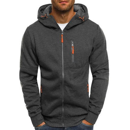 Men’s Zipper Hoodie – Long Sleeve Slim Fit Casual Sweatshirt