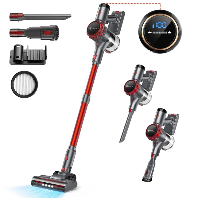 Cordless Vacuum Cleaner – 40KPa Powerful Suction, 55-Minute Runtime, Touchscreen Display, Pet & Carpet Friendly