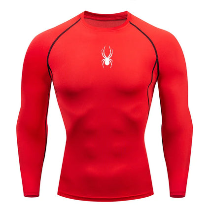 Men’s Spider Compression Long Sleeve Dry-Fit Sports Shirt – Quick-Dry Fitness & Running Top